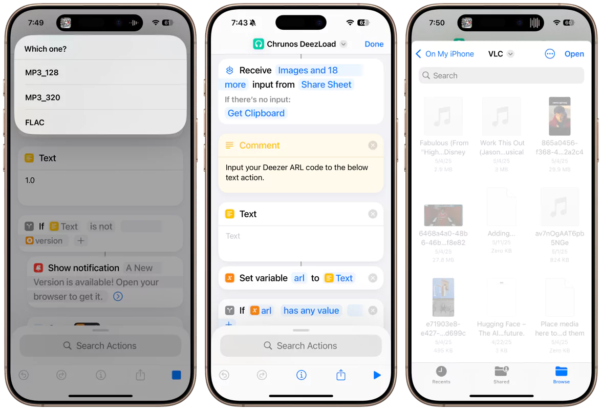 Chrunos Deezload Shortcut for iPhone