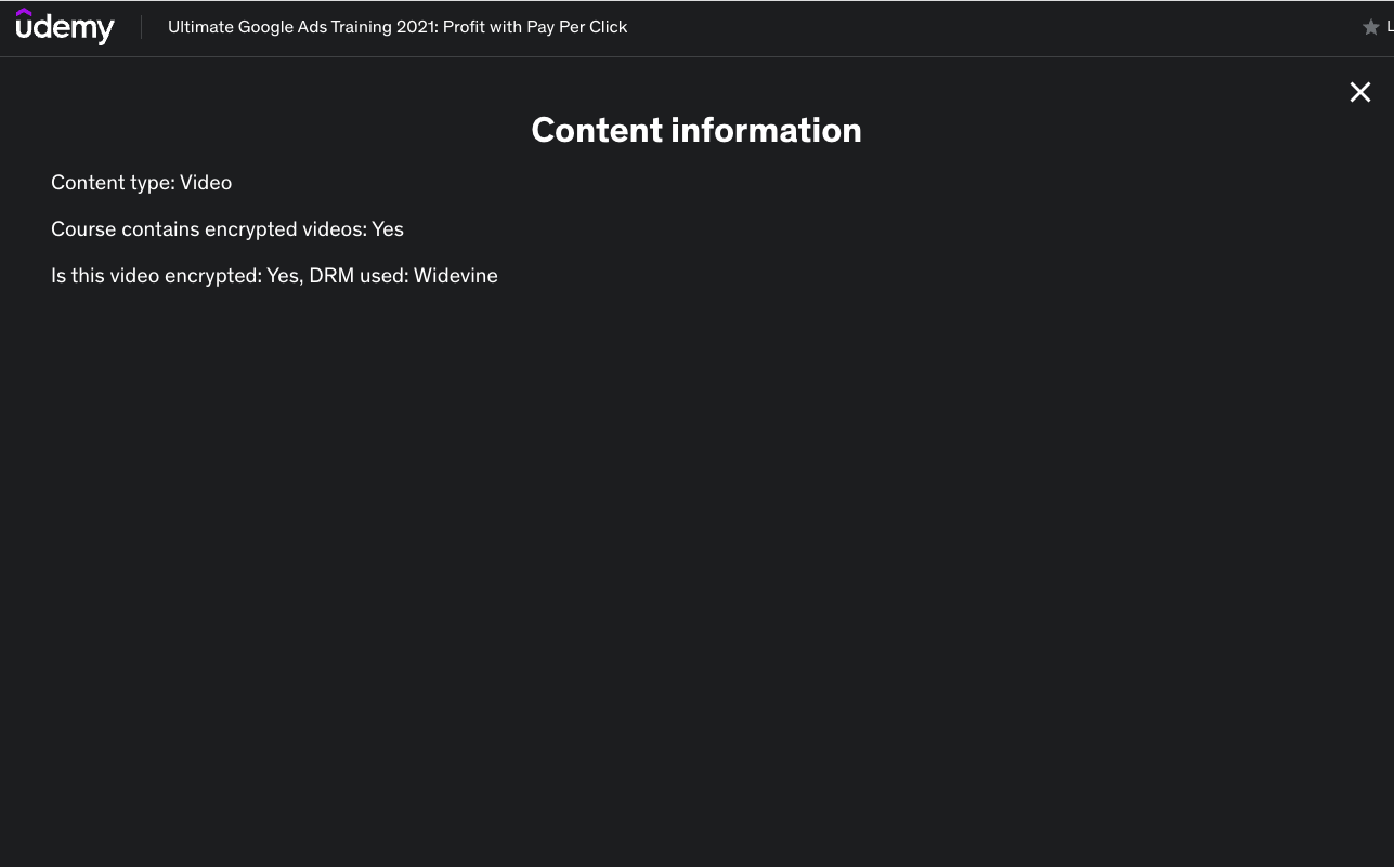 Udemy Content Infomation